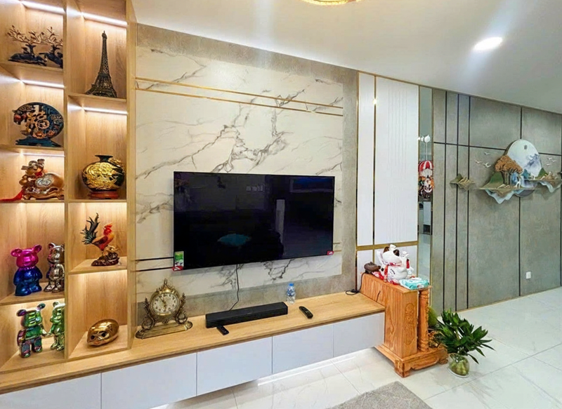 Ph&ograve;ng kh&aacute;ch căn hộ Diamond Brilliant Ctiy 112m2 Full nội thất